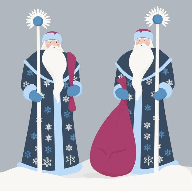 Ręcznie rysowane ilustracja ded moroz