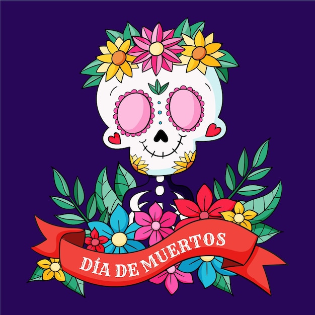 Ręcznie Rysowane Ilustracja Dia De Muertos