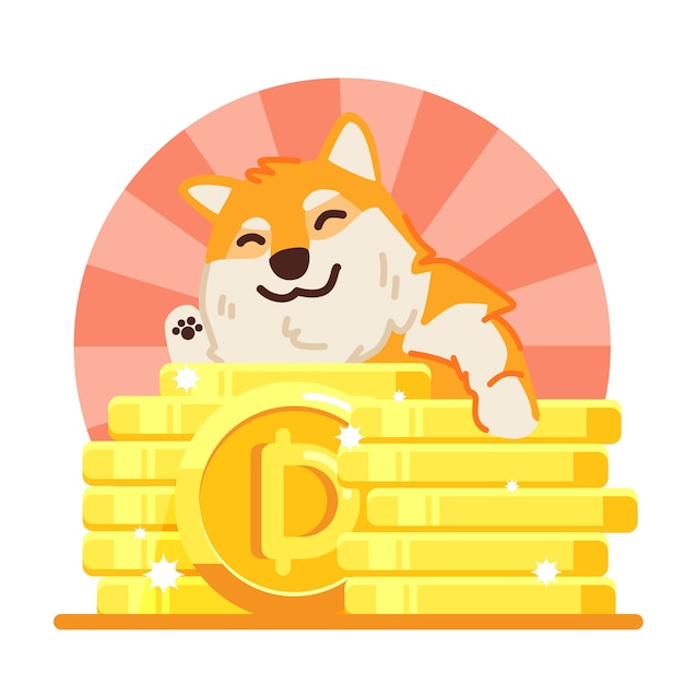 Bezpłatny wektor ręcznie rysowane ilustracja dogecoin