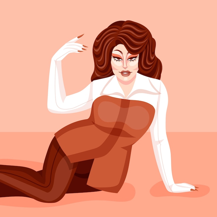 Bezpłatny plik Wektor ręcznie rysowane ilustracja drag queen