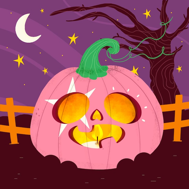 Ręcznie Rysowane Ilustracja Dyni Halloween