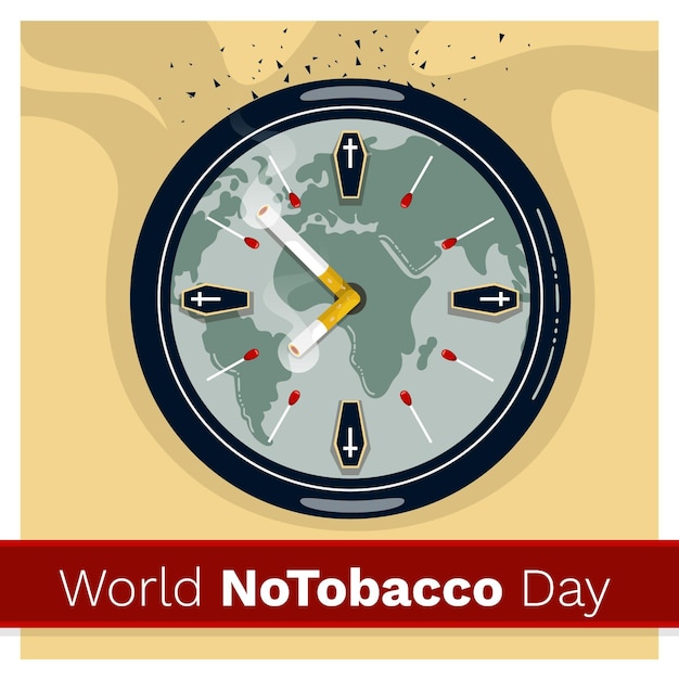 Bezpłatny wektor ręcznie rysowane ilustracja dzień bez tytoniu