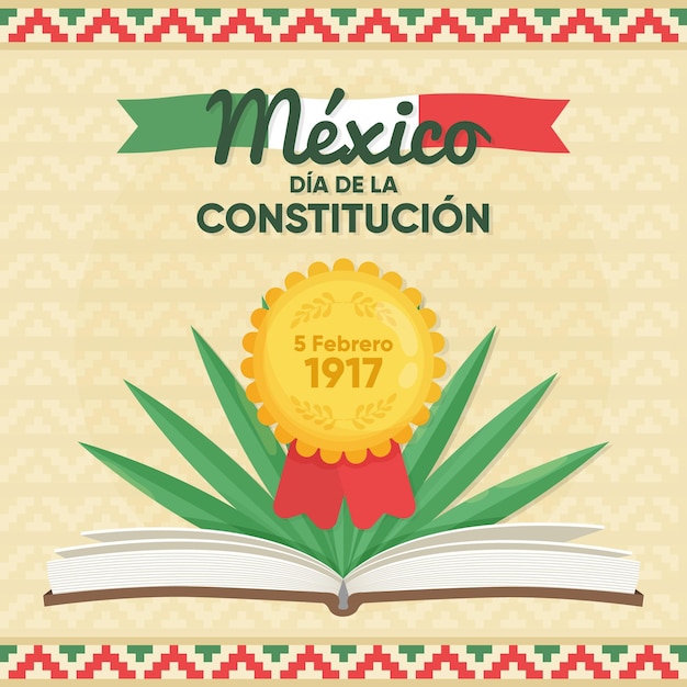 Bezpłatny wektor ręcznie rysowane ilustracja dzień konstytucji meksyku