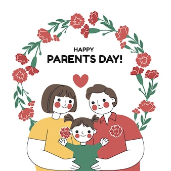 Ręcznie rysowane ilustracja dzień koreańskich rodziców