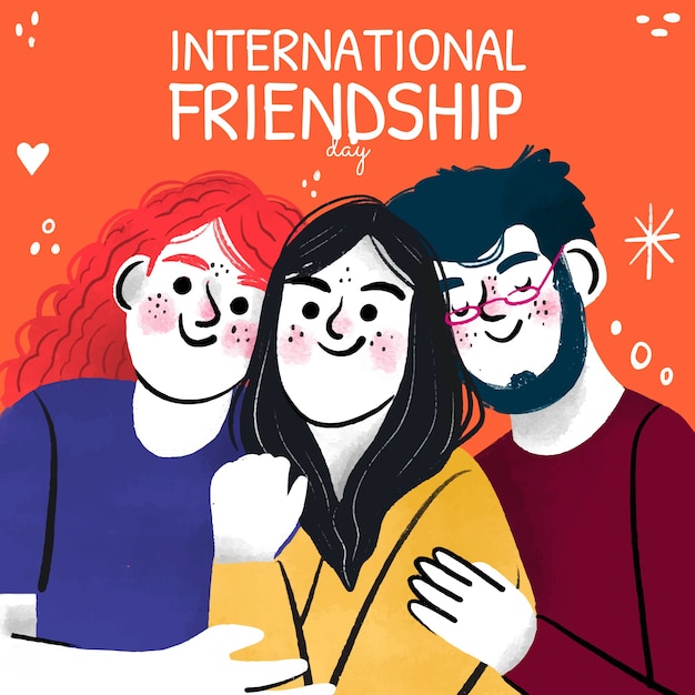 Ręcznie Rysowane Ilustracja Dzień Przyjaźni