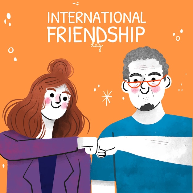 Bezpłatny wektor ręcznie rysowane ilustracja dzień przyjaźni