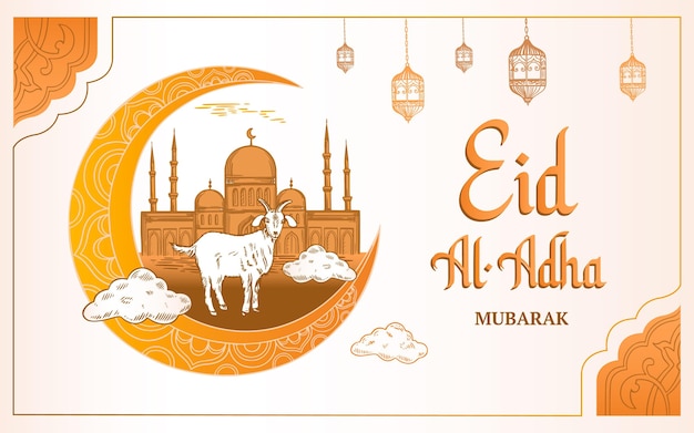 Ręcznie Rysowane Ilustracja Eid Al-adha