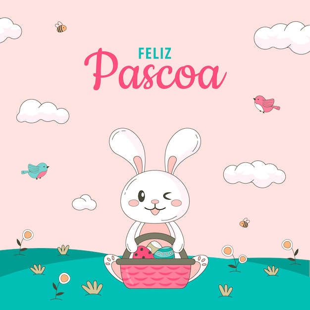 Ręcznie rysowane ilustracja feliz pascoa