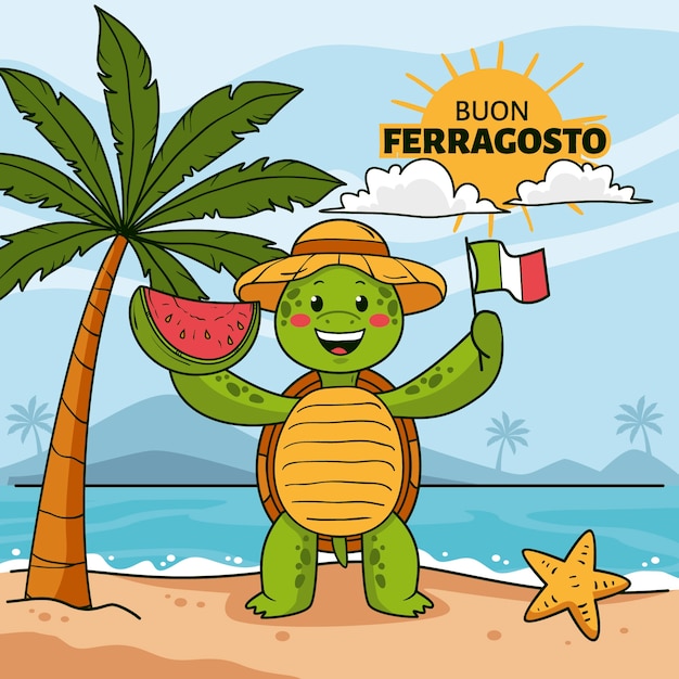 Ręcznie rysowane ilustracja ferragosto