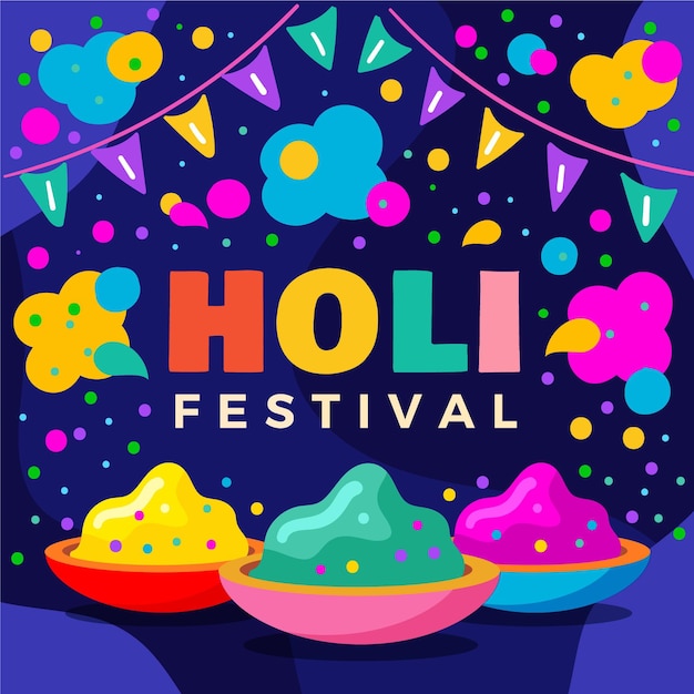 Ręcznie Rysowane Ilustracja Festiwalu Holi