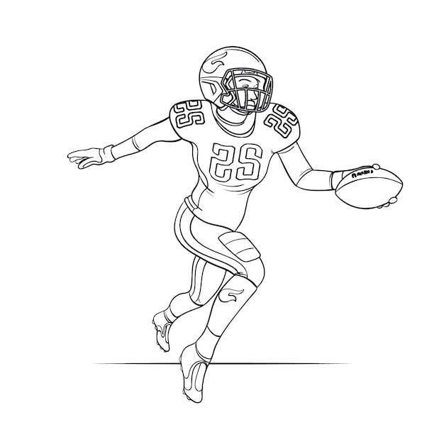 Bezpłatny wektor ręcznie rysowane ilustracja futbolu amerykańskiego