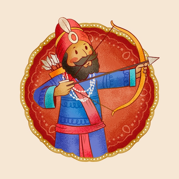 Ręcznie Rysowane Ilustracja Guru Gobind Singh Jayanti