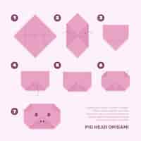 Bezpłatny wektor ręcznie rysowane ilustracja instrukcje origami