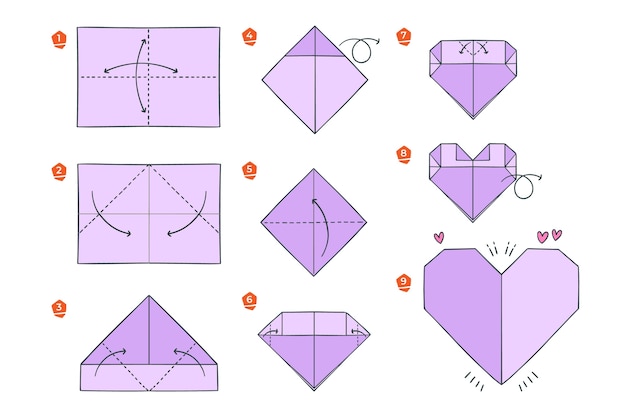 Bezpłatny wektor ręcznie rysowane ilustracja instrukcje origami