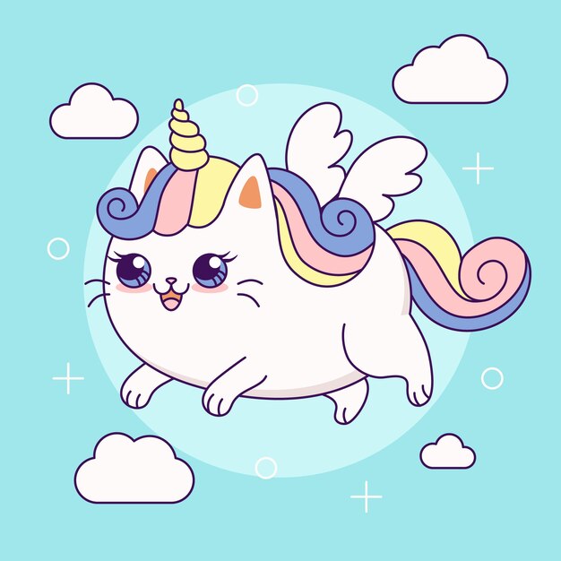 Ręcznie rysowane ilustracja kawaii zwierzaka