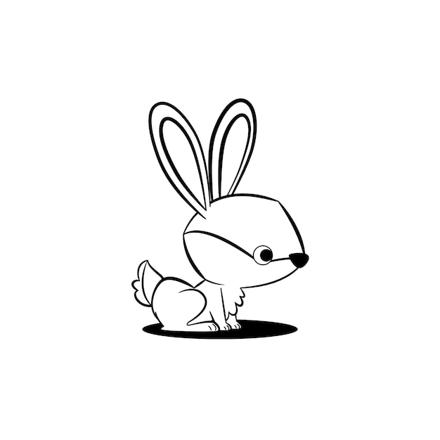 Ręcznie rysowane ilustracja kontur króliczka