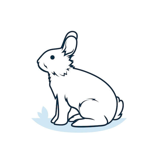 Bezpłatny wektor ręcznie rysowane ilustracja kontur królika