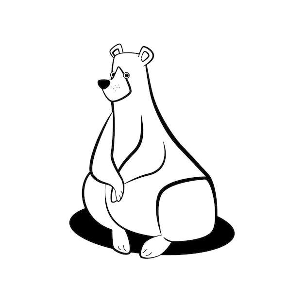 Bezpłatny wektor ręcznie rysowane ilustracja kontur niedźwiedzia