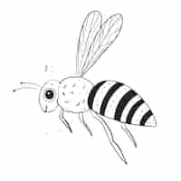 Bezpłatny wektor ręcznie rysowane ilustracja kontur pszczół