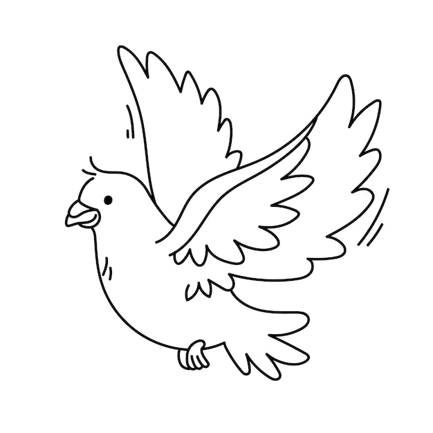 Ręcznie Rysowane Ilustracja Kontur Ptaka