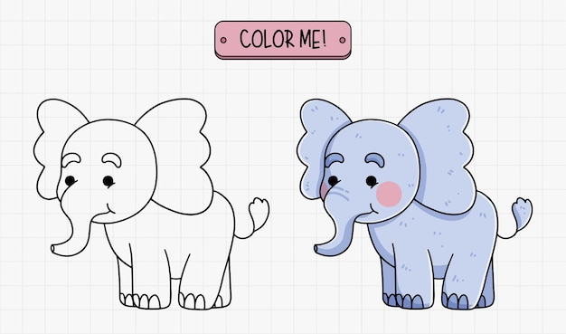 Ręcznie rysowane ilustracja kontur słonia