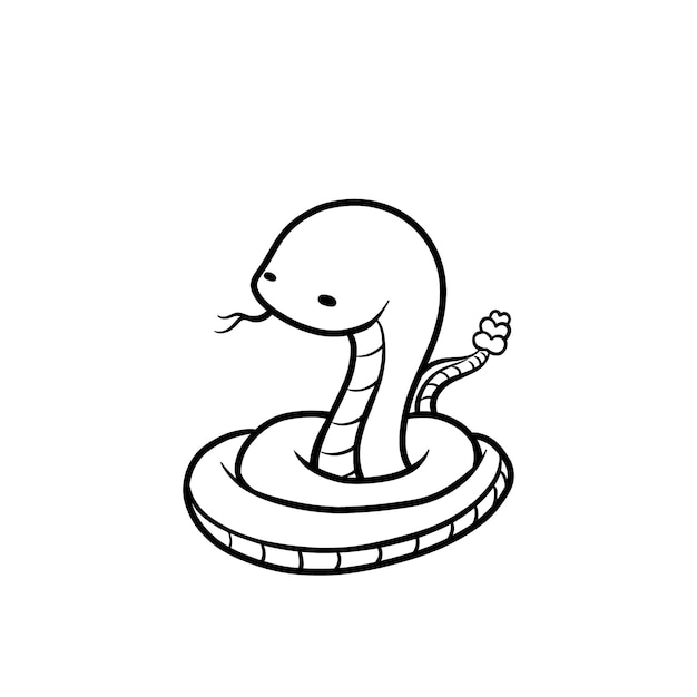 Ręcznie Rysowane Ilustracja Kontur Węża