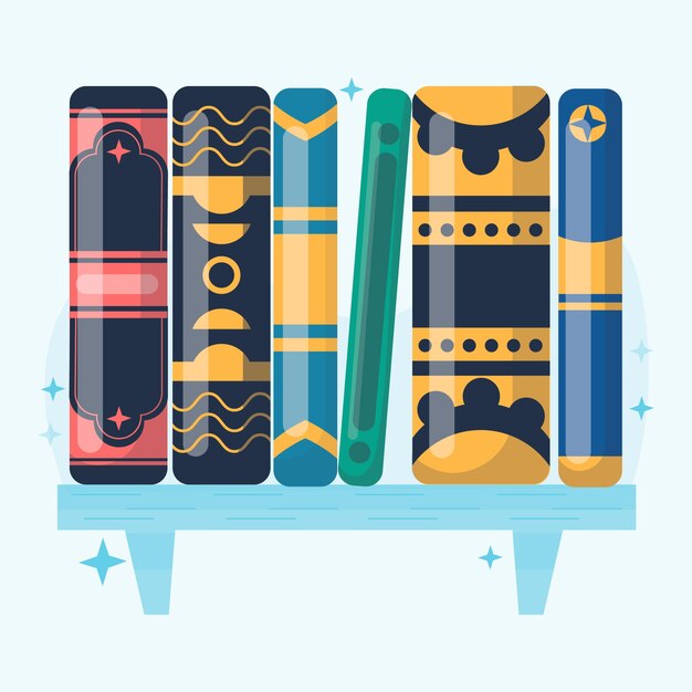 Ręcznie rysowane ilustracja kręgosłupa książki o płaskiej konstrukcji