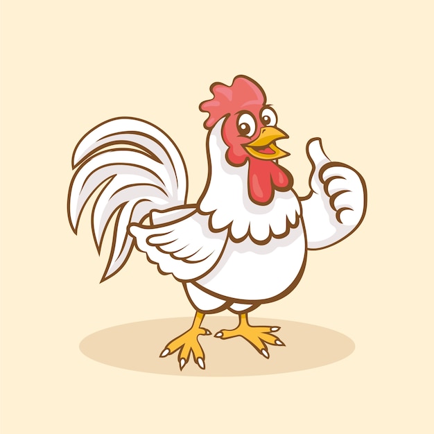 Bezpłatny wektor ręcznie rysowane ilustracja kreskówka kurczak