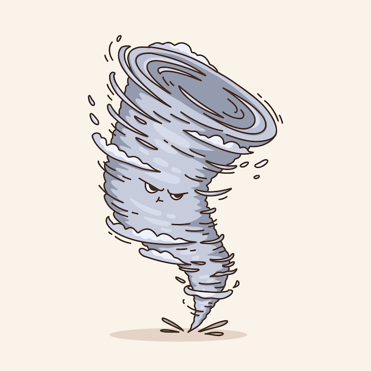 Bezpłatny plik Wektor ręcznie rysowane ilustracja kreskówka tornado