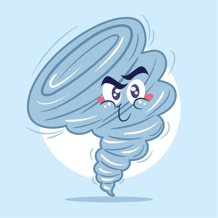 Bezpłatny plik Wektor ręcznie rysowane ilustracja kreskówka tornado