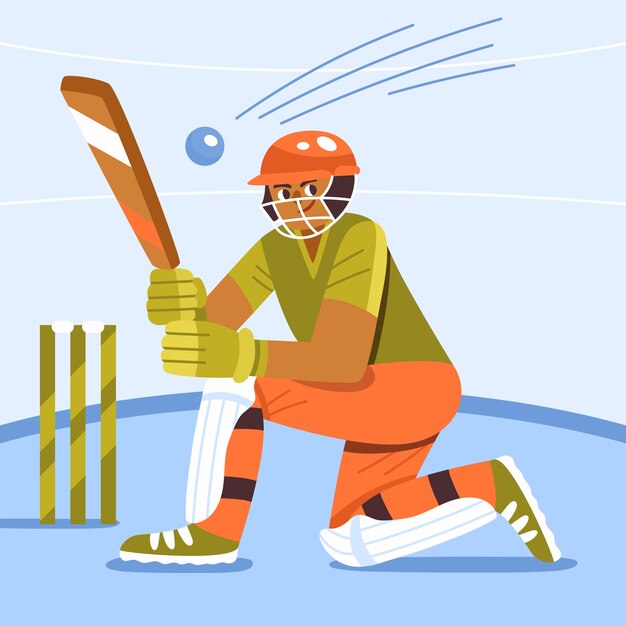Ręcznie rysowane ilustracja krykieta ipl