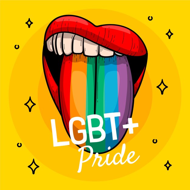 Ręcznie rysowane ilustracja lgbt miesiąca dumy