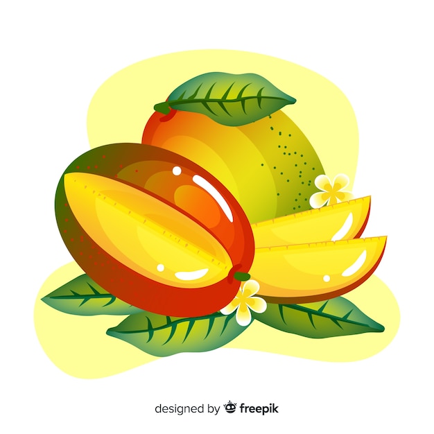 Bezpłatny wektor ręcznie rysowane ilustracja mango