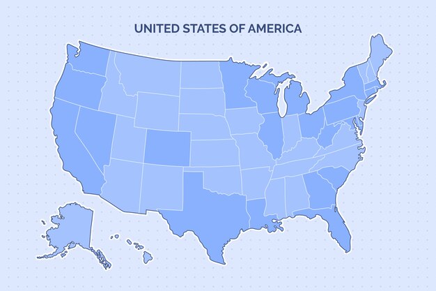 Ręcznie rysowane ilustracja mapa konturowa usa