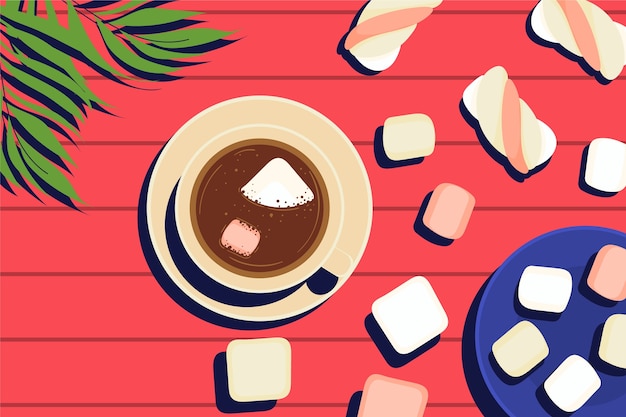 Bezpłatny wektor ręcznie rysowane ilustracja marshmallow