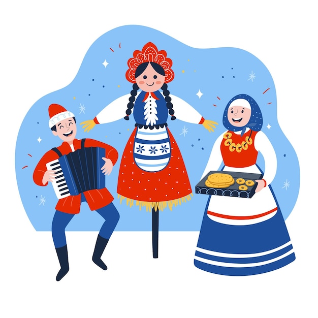 Ręcznie Rysowane Ilustracja Maslenitsa