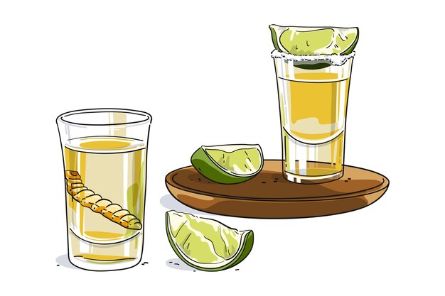 Ręcznie rysowane ilustracja mezcal