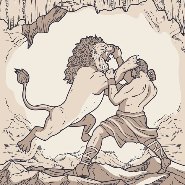 Ręcznie rysowane ilustracja mitologii greckiej