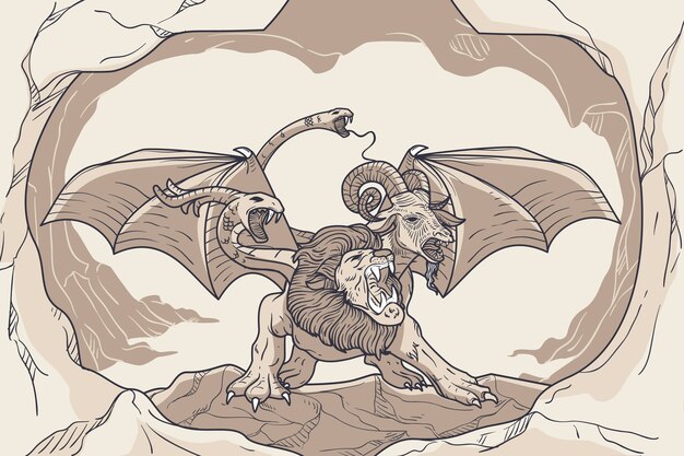 Ręcznie rysowane ilustracja mitologii greckiej