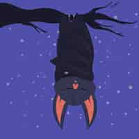 Bezpłatny wektor ręcznie rysowane ilustracja nietoperza halloween