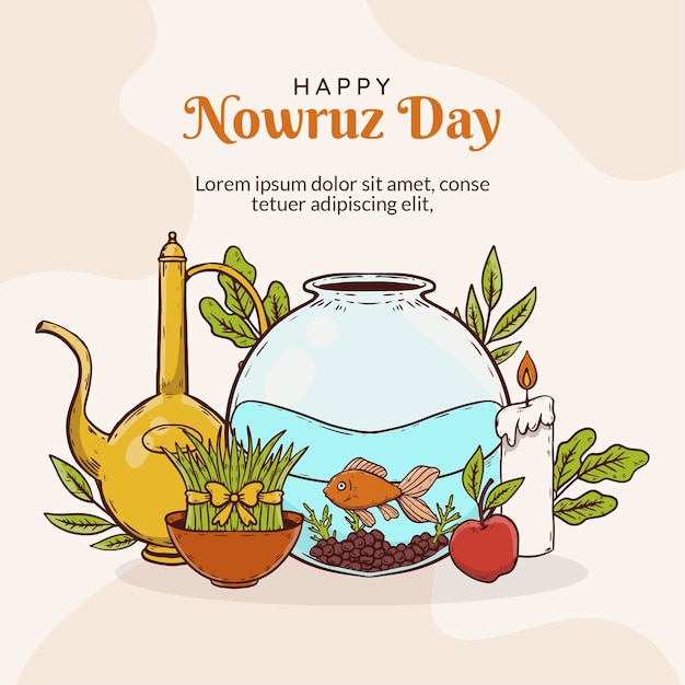 Ręcznie Rysowane Ilustracja Nowruz