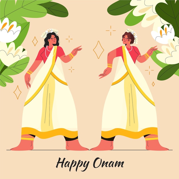 Ręcznie Rysowane Ilustracja Onam