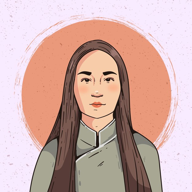 Ręcznie rysowane ilustracja piękna etniczne z kobietą