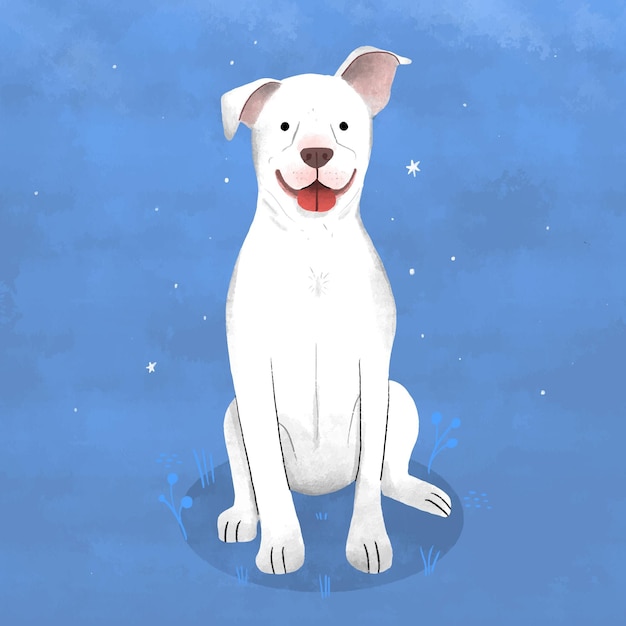 Bezpłatny wektor ręcznie rysowane ilustracja pitbull