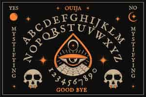 Bezpłatny wektor ręcznie rysowane ilustracja planszy ouija