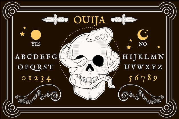 Bezpłatny wektor ręcznie rysowane ilustracja planszy ouija