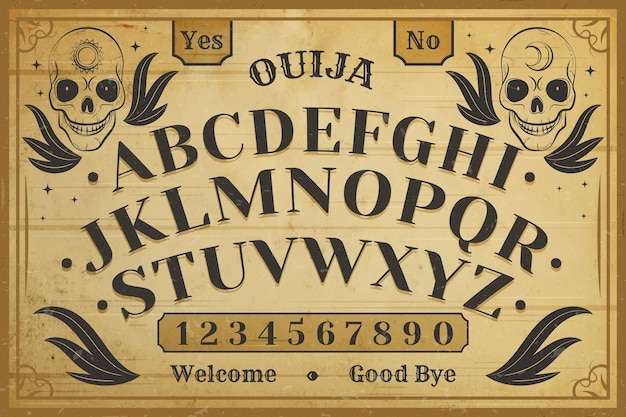 Ręcznie Rysowane Ilustracja Planszy Ouija