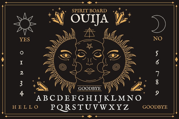 Ręcznie Rysowane Ilustracja Planszy Ouija