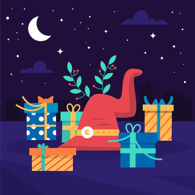 Ręcznie rysowane ilustracja płaska befana