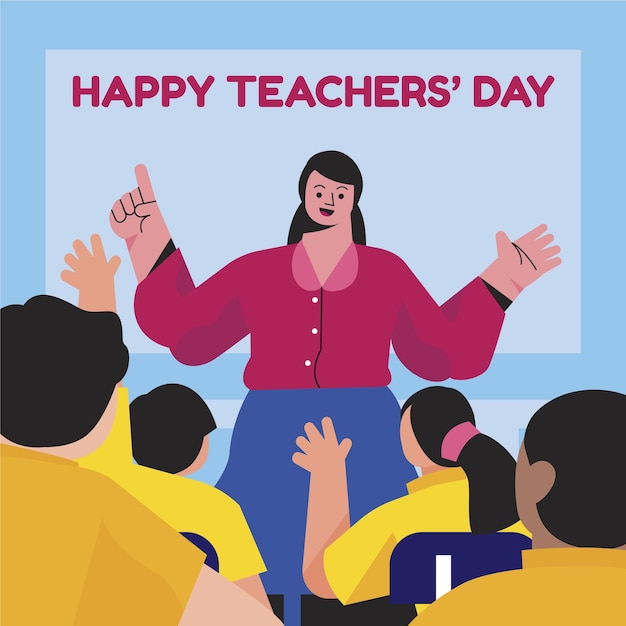 Bezpłatny wektor ręcznie rysowane ilustracja płaski dzień nauczycieli